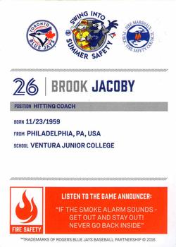 2016 Toronto Blue Jays Fire Safety #NNO Brook Jacoby Back