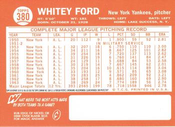 2001 Topps Chrome - Through the Years Reprints #18 Whitey Ford Back