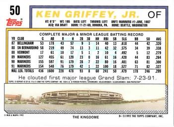 2001 Topps Chrome - Through the Years Reprints #42 Ken Griffey Jr. Back
