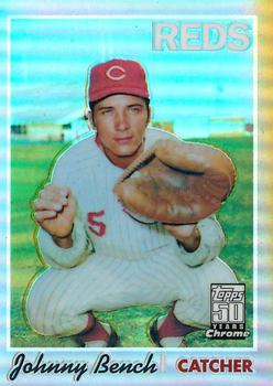 2001 Topps Chrome - Through the Years Reprints Refractors #21 Johnny Bench Front