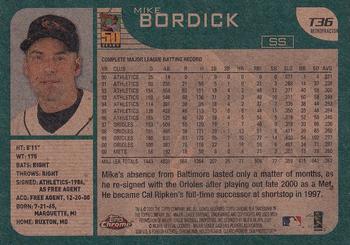 2001 Topps Traded & Rookies - Chrome Retrofractors #T36 Mike Bordick Back