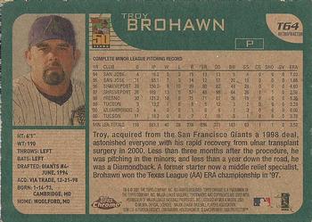 2001 Topps Traded & Rookies - Chrome Retrofractors #T64 Troy Brohawn Back