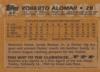 2001 Topps Traded & Rookies - Chrome Retrofractors #T129 Roberto Alomar Back