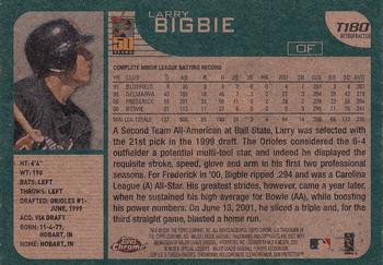 2001 Topps Traded & Rookies - Chrome Retrofractors #T180 Larry Bigbie Back