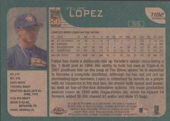 2001 Topps Traded & Rookies - Chrome Retrofractors #T182 Felipe Lopez Back