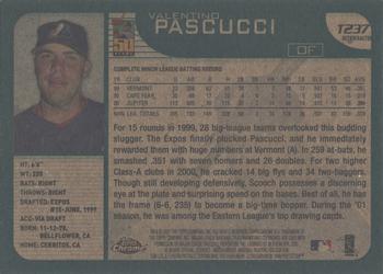 2001 Topps Traded & Rookies - Chrome Retrofractors #T237 Valentino Pascucci Back