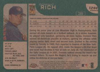 2001 Topps Traded & Rookies - Chrome Retrofractors #T244 Dominic Rich Back