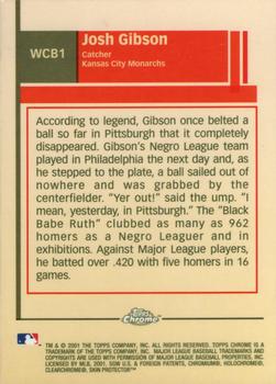 2001 Topps Chrome - What Could Have Been #WCB1 Josh Gibson  Back