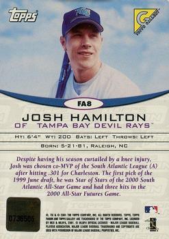2001 Topps Fusion - Autographs #FA8 Josh Hamilton Back