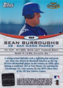 2001 Topps Fusion - Autographs #FA9 Sean Burroughs Back