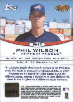2001 Topps Fusion - Autographs #FA14 Phil Wilson Back