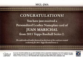 2011 Topps - Manufactured Glove Leather Nameplates Black #MGL-JMA Juan Marichal Back