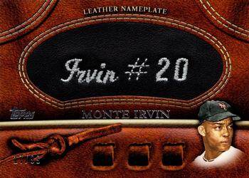 2011 Topps - Manufactured Glove Leather Nameplates Black #MGL-MI Monte Irvin Front