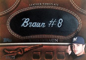 2011 Topps - Manufactured Glove Leather Nameplates Black #MGL-RB Ryan Braun Front