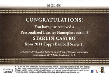 2011 Topps - Manufactured Glove Leather Nameplates Black #MGL-SC Starlin Castro Back