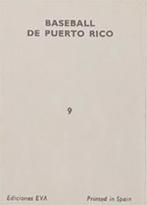 1972 Puerto Rican Winter League Stickers #9 Santurce Team Photo Right Panel Back