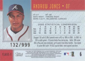 2001 Topps Gold Label - Class 1 Gold #6 Andruw Jones  Back