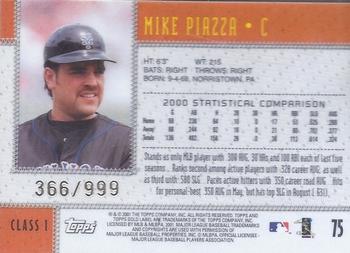 2001 Topps Gold Label - Class 1 Gold #75 Mike Piazza  Back