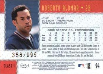2001 Topps Gold Label - Class 1 Gold #94 Roberto Alomar  Back