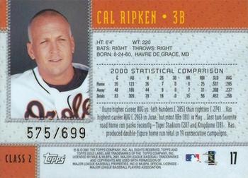 2001 Topps Gold Label - Class 2 Gold #17 Cal Ripken Jr.  Back