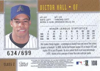 2001 Topps Gold Label - Class 2 Gold #108 Victor Hall Back
