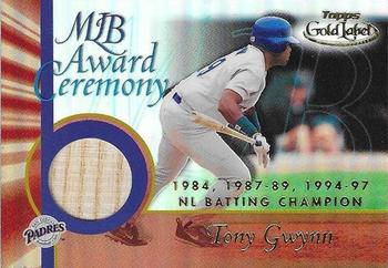 2001 Topps Gold Label - MLB Award Ceremony Relics #GLR-TGW Tony Gwynn Front