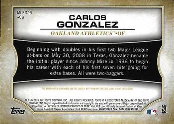 2016 Topps - MLB Debut Relics (Series 2) #MLBD2R-CG Carlos Gonzalez Back