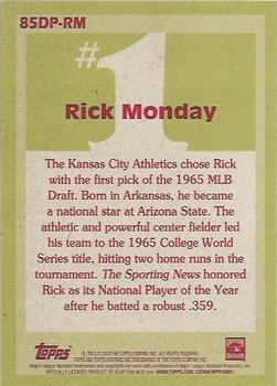 2016 Topps Archives 1985 Topps Baseball #1 Draft Picks 5x7 #85DP-RM Rick Monday Back