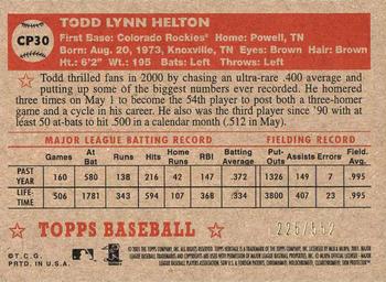 2001 Topps Heritage - Chrome #CP30 Todd Helton  Back