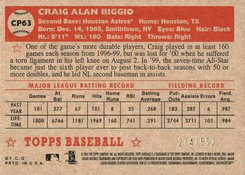 2001 Topps Heritage - Chrome #CP63 Craig Biggio  Back