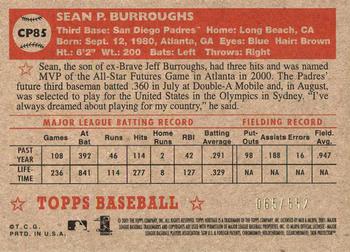 2001 Topps Heritage - Chrome #CP85 Sean Burroughs  Back