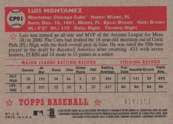 2001 Topps Heritage - Chrome #CP91 Lou Montanez Back