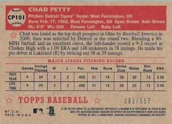 2001 Topps Heritage - Chrome #CP101 Chad Petty  Back