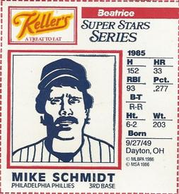 1986 Keller's Super Stars Series #NNO Mike Schmidt Front