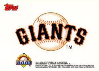 2001 Topps Opening Day - Stickers #NNO San Francisco Giants  Front