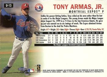 1999 Fleer Tradition Update #U-13 Tony Armas Jr. Back