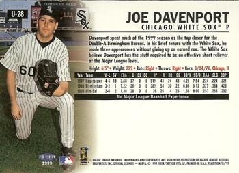 1999 Fleer Tradition Update #U-28 Joe Davenport Back