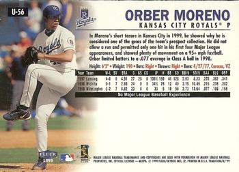 1999 Fleer Tradition Update #U-56 Orber Moreno Back