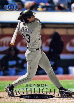 1999 Fleer Tradition Update #U-142 Jose Canseco Front