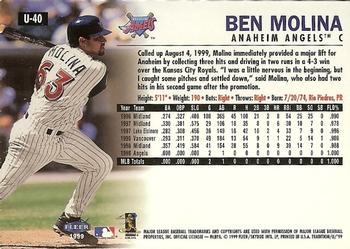 1999 Fleer Tradition Update #U-40 Ben Molina Back