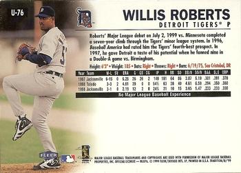 1999 Fleer Tradition Update #U-76 Willis Roberts Back