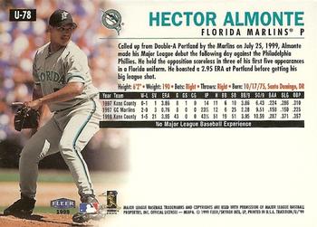 1999 Fleer Tradition Update #U-78 Hector Almonte Back