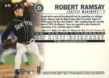 1999 Fleer Tradition Update #U-92 Rob Ramsay Back