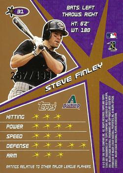 2001 Topps Stars - Gold #31 Steve Finley  Back