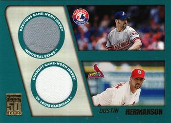 2001 Topps Traded & Rookies - Dual Jersey Relics #TTR-DH Dustin Hermanson  Front