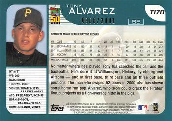 2001 Topps Traded & Rookies - Gold #T170 Tony Alvarez Back