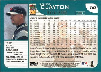 2001 Topps Traded & Rookies - Gold #T10 Royce Clayton Back