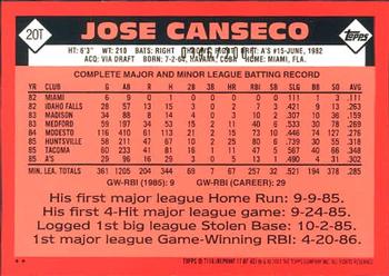 2001 Topps Traded & Rookies - Gold #T116 Jose Canseco Back