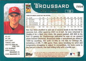 2001 Topps Traded & Rookies - Gold #T154 Ben Broussard Back