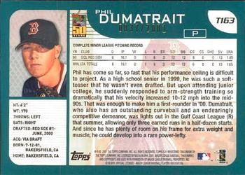 2001 Topps Traded & Rookies - Gold #T163 Phil Dumatrait Back